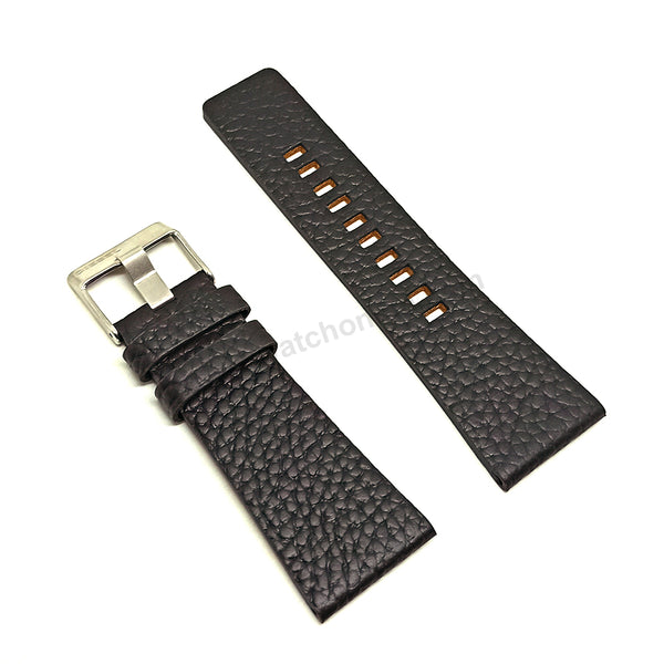 Fits/For Diesel DZ4197 Studio Mixer - 30mm Black Genuine Leather Replacement Watch Strap Band Belt