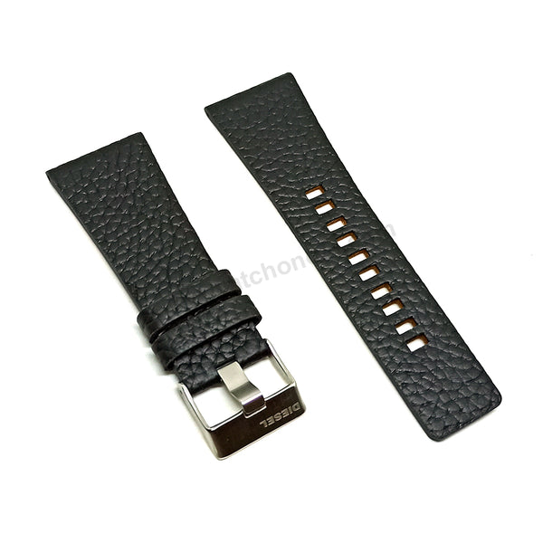 Fits/For Diesel DZ4197 Studio Mixer - 30mm Black Genuine Leather Replacement Watch Strap Band Belt