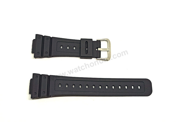 Fits/For Casio G-Shock DW-5600BB , DW-5600BBMA , DW-5600BBU - Black Rubber Replacement Watch Strap Band Belt