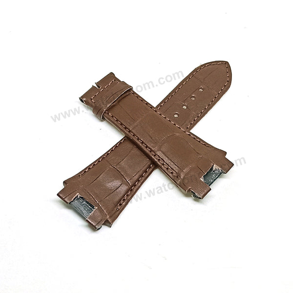 Fits/For Cerruti 1881 CRA145SBR61DB - 24mm Brown Genuine Leather Replacement Watch Strap Band