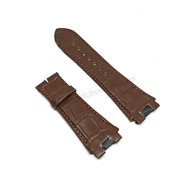 Fits/For Cerruti 1881 CRA145SBR61DB - 24mm Brown Genuine Leather Replacement Watch Strap Band
