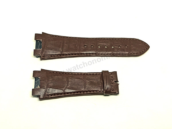 Fits/For Cerruti 1881 CRA145SBR61DB - 24mm Brown Genuine Leather Replacement Watch Strap Band