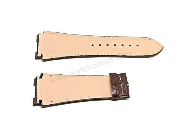 Fits/For Cerruti 1881 CRA145SBR61DB - 24mm Brown Genuine Leather Replacement Watch Strap Band