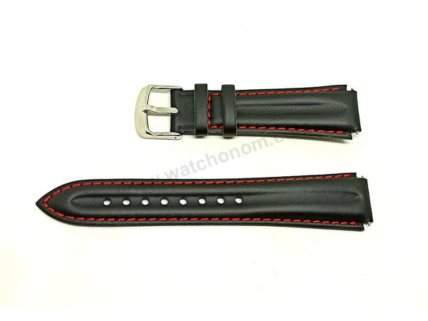 Genuine Casio EFA-120L Edifice - Authentic Replacement Black Genuine Leather Watch Band Strap Belt