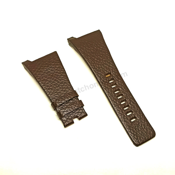 Fits/For Diesel DZ1319 - Brown Genuine Leather Replacement Watch Strap Band Belt