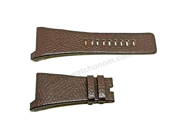 Fits/For Diesel DZ1319 - Brown Genuine Leather Replacement Watch Strap Band Belt