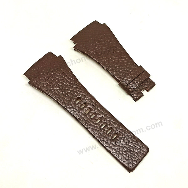 Fits/For Diesel DZ7156 - Brown Genuine Leather Replacement Watch Strap Band Belt