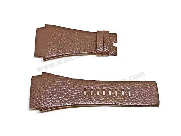 Fits/For Diesel DZ7156 - Brown Genuine Leather Replacement Watch Strap Band Belt