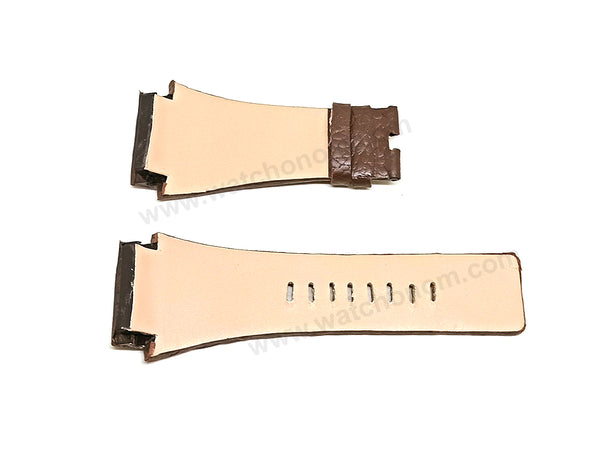 Fits/For Diesel DZ7156 - Brown Genuine Leather Replacement Watch Strap Band Belt