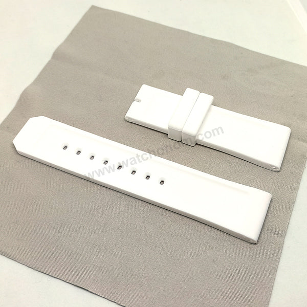 Fits/for Burberry BU7707 , BU7719 , BU7760 , BU7767 Endurance - 24mm White Rubber Replacement Watch Band Strap