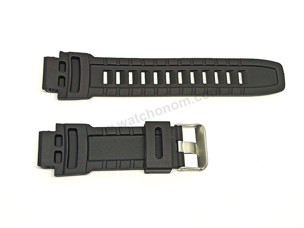 Fits/For Casio Protrek PRG-270 , PRG-270B - Black Rubber Replacement Watch Strap Band Belt