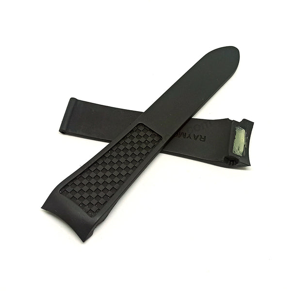 Fits/For Raymond Weil Nabucco 7800 - 23mm Black Rubber Replacement Watch Band Strap Belt