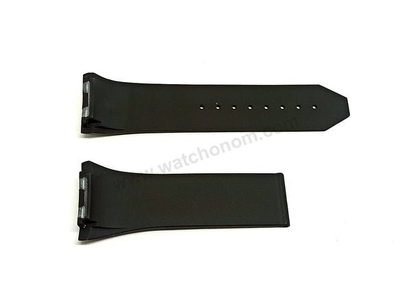 Fits/For Jacob & Co Bugatti Chiron - 22mm Black Rubber Replacement Watch Band Strap Belt