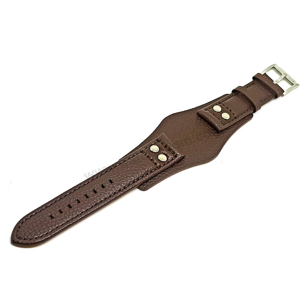 Fits/For Fossil CH2565 , CH2890 , CH2891 , JR1471 Coachman - 22mm Brown Genuine Leather Replacement Bund/Cuff Watch Band Strap Belt