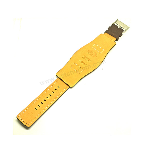 Fits/For Fossil JR9990 - 24mm Brown Genuine Leather Replacement Bund/Cuff Watch Band Strap Belt
