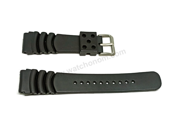 Fits/For Lorus Y676-X019 - RL419AX9 , RL421AX9 - Black Rubber Replacement Watch Band Strap Belt