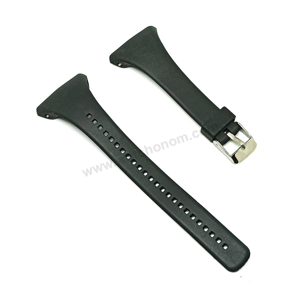 Fits/For Polar FT4 , FT7 Heart Rate Monitor - Black Silicone Replacement Watch Band Strap Belt