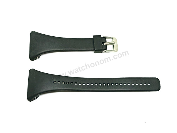 Fits/For Polar FT4 , FT7 Heart Rate Monitor - Black Silicone Replacement Watch Band Strap Belt