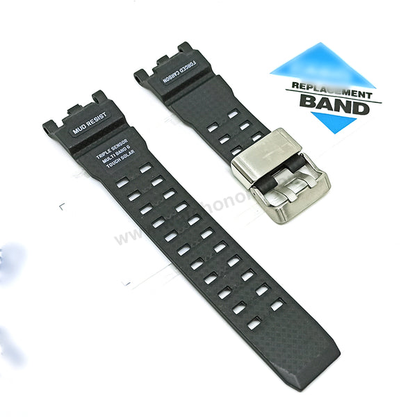 Fits/For Casio G-Shock GWG-2000 , GWG-2040FR MudMaster - Black Rubber Replacement Watch Strap Band Belt