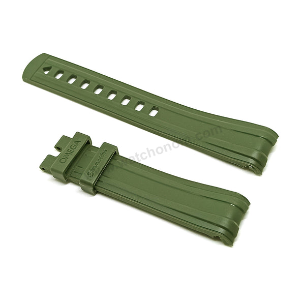 Fits/For Omega Seamaster Diver 300M 210.32.42.20.10.001 - 20mm Green Rubber Watch Band Strap