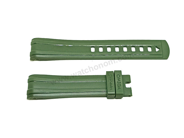 Fits/For Omega Seamaster Diver 300M 210.32.42.20.10.001 - 20mm Green Rubber Watch Band Strap