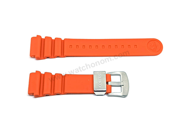 Fits/For Seiko Prospex Sea 4R36-11L0 - SRPH35K1 - 22mm Replacement Orange Rubber Watch Band Strap Belt