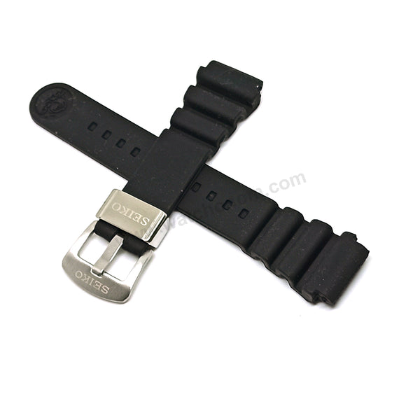 Fits/For Seiko Prospex Sea 4R36-05L0 - SRPA47J1 - 22mm Replacement Black Rubber Watch Band Strap Belt