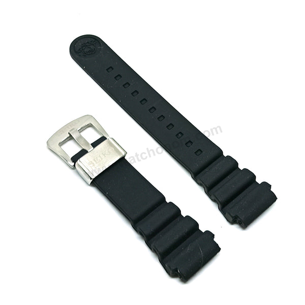Fits/For Seiko Prospex Sea 4R36-04D0 - SRP653 , SRP655 - 22mm Replacement Black Rubber Watch Band Strap Belt