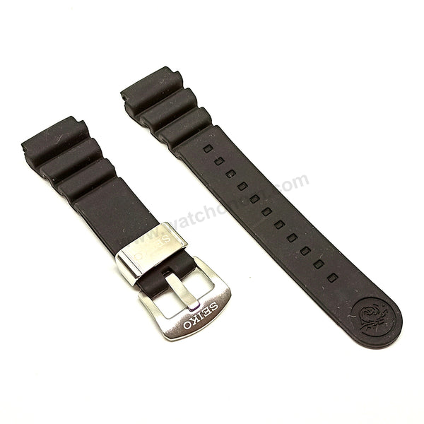 Fits/For Seiko Prospex Sea 4R36-04D0 - SRP653 , SRP655 - 22mm Replacement Black Rubber Watch Band Strap Belt