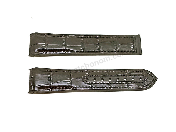Fits/For Omega Seamaster Planet Ocean 600M 215.63.46.22.01.001 - 22mm Black Leather on Rubber Watch Band Strap