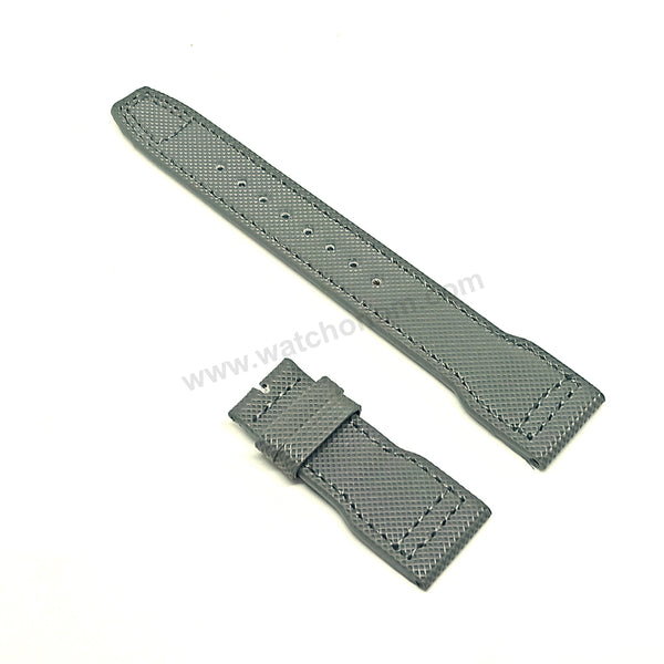 Fits/for IWC Pilot SpitFire- 22mm Gray Leather OAX Replacement 34453 Watch Band Strap Belt
