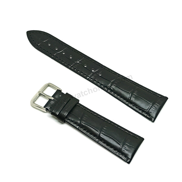 Fits/ For Franck Muller Casablanca 8800 - 22mm Black Leather Replacement Watch Band Strap