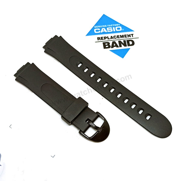 Genuine Casio AW-E10 , AW-E10G - Authentic Replacement Black Rubber Watch Band Strap