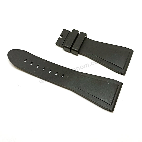 Fits/For Bulgari Octo l’Originale - 30mm Black FKM Rubber Replacement Watch Band Strap Belt