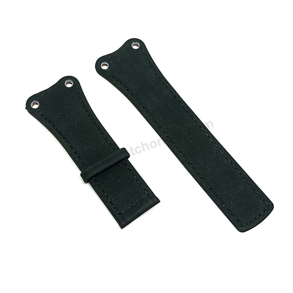 Fits/For Tag Heuer West Mclaren 2014 - Black Suede/Nubuck Leather Replacement Watch Band Strap