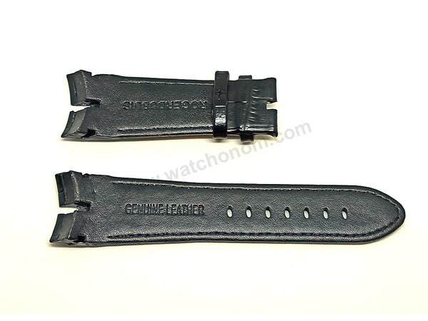 Fits/For Roger Dubuis Excalibur - 26mm Black Leather Replacement Watch Band Strap Belt