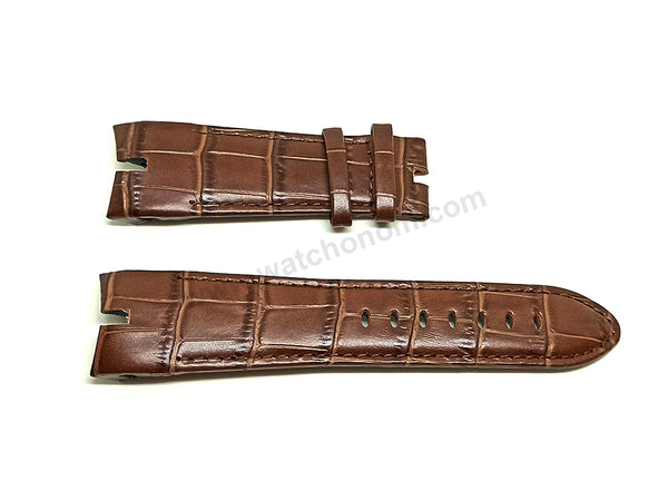 Fits/For Roger Dubuis Excalibur - 26mm Brown Leather Replacement Watch Band Strap Belt