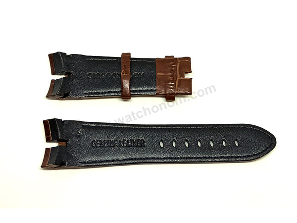 Fits/For Roger Dubuis Excalibur - 26mm Brown Leather Replacement Watch Band Strap Belt