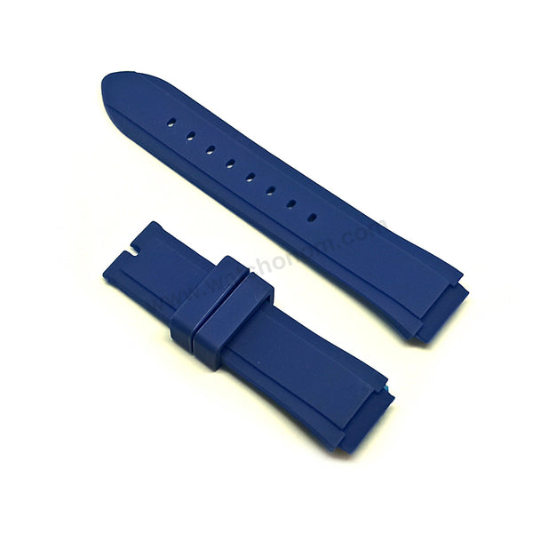 Fits/For Guess W0571L1 Jet Setter - 18mm Navy Blue Silicone Replacement Watch Band Strap Belt