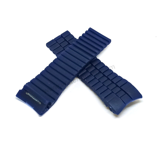 Fits/For Porsche Design - 25mm Navy Blue Rubber Replacement Watch Band Strap