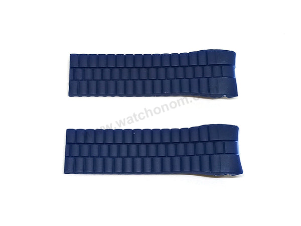 Fits/For Porsche Design - 25mm Navy Blue Rubber Replacement Watch Band Strap