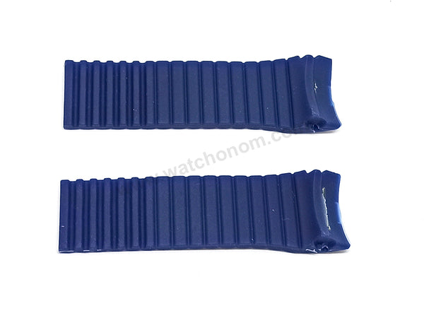 Fits/For Porsche Design - 25mm Navy Blue Rubber Replacement Watch Band Strap