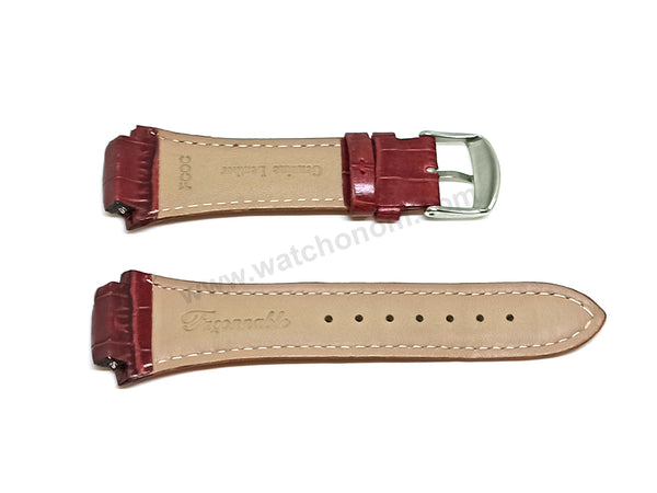 Fits/For Faconnable Cocoon 18mm Burgundy Genuine Leather Replacement Watch Band Strap
