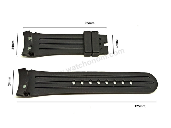 Fits/For Graham Chronofighter Prodive MR-2CDAV , GR2FGDE - 24mm Black Rubber Replacement Watch Band Strap Belt