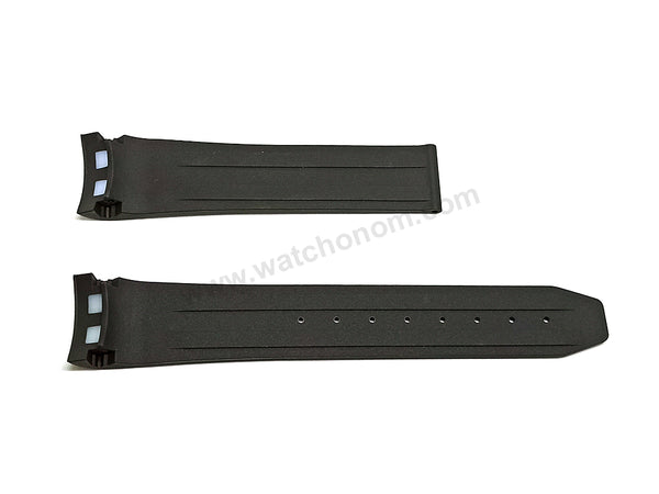 Fits/For Omega Speedmaster Racing- 21mm Black Rubber with Red Text Replacement Watch Band Strap