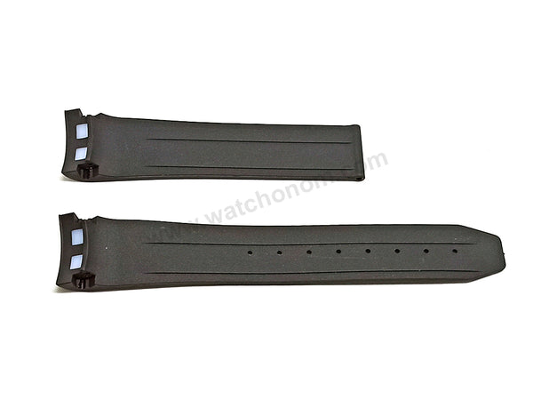 Fits/For Omega Speedmaster Racing- 21mm Black Rubber with Yellow Text Replacement Watch Band Strap