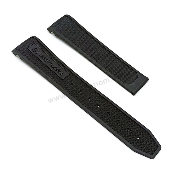 Fits/For Omega Speedmaster Racing- 21mm Full Black Rubber Replacement Watch Band Strap