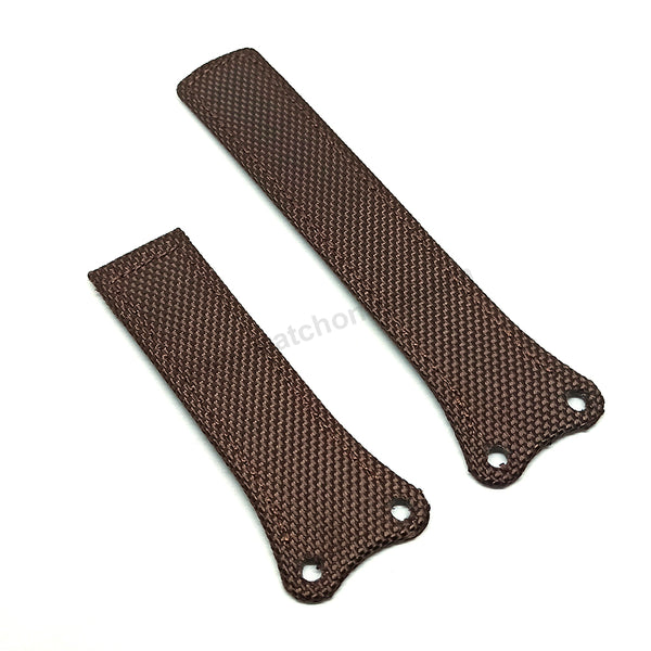 Fits/For Tag Heuer West Mclaren F1 - Brown Fabric on Leather Replacement Watch Band Strap
