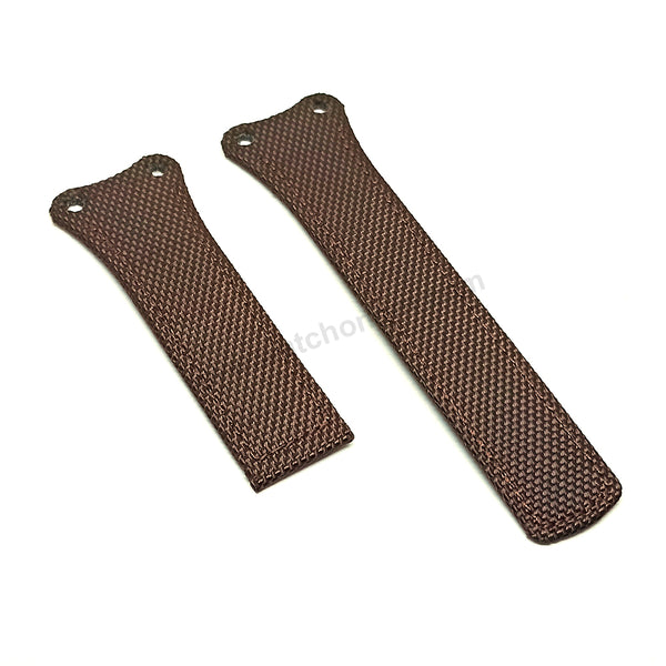 Fits/For Tag Heuer West Mclaren F1 - Brown Fabric on Leather Replacement Watch Band Strap