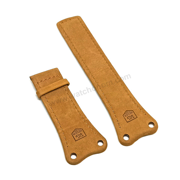 Fits/For Tag Heuer West Mclaren Mercedes - 30mm Light Brown Suede Leather Replacement Watch Band Strap